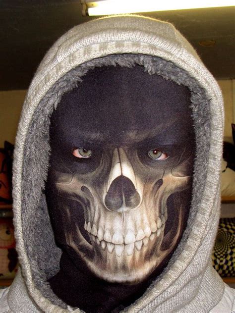 3d Effect Grim Reaper Face Mask Lycra Fabric Face Mask Creepy