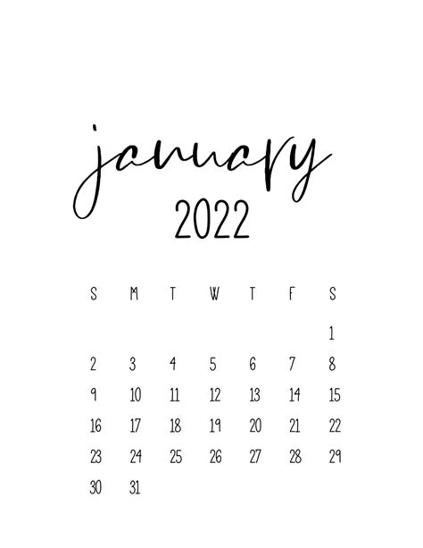 Minimalist Calendar For 2022 Artofit