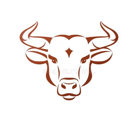 Bull Head Ancient Emblem Animal Element Heraldic Vector Design Stock