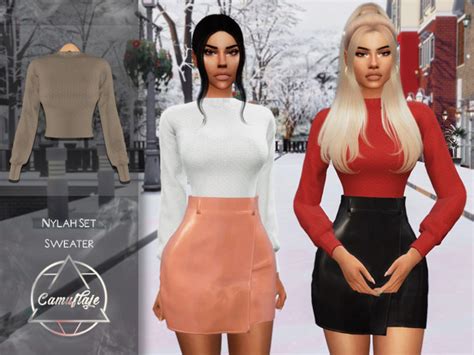 The Sims Resource Camuflaje Nylah Set Sweater