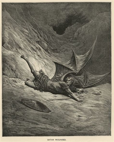 Satan Wounded From Miltons Paradise Lost True 1892 Gustave Dore