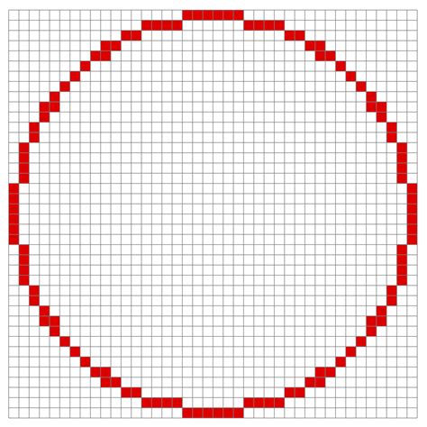 x y = getmidpointcircle(x0, y0, radius) returns the pixel coordinates of the circle centered at pixel position x0 y0 and of the given integer radius. Pixelized Circle in Tikz - TeX - LaTeX Stack Exchange