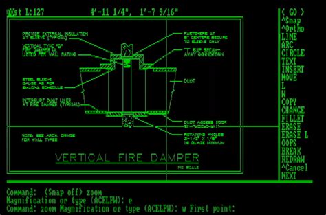Vertical Fire Damper Detail From 1983 Autocad Anyone Miss Those Days