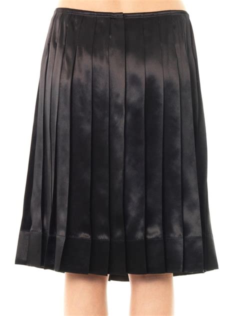 Marc Jacobs Pleated Silk Satin Skirt In Black Lyst