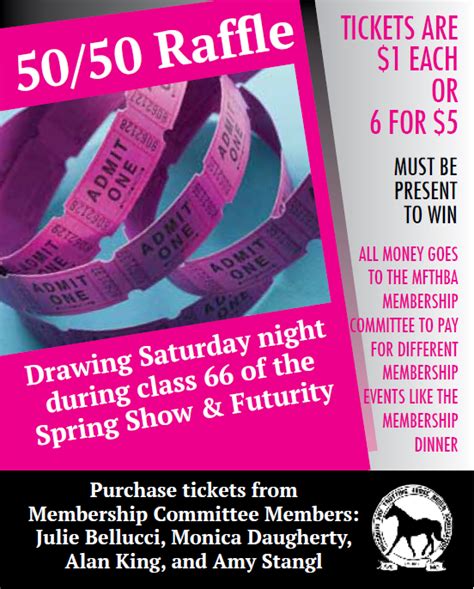 Membership Committee To Host 5050 Raffle Spring Show And Three Year