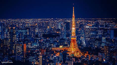 ライトアップされた夜の東京タワー1600x900pxのデスクトップpc用の壁紙 高画質 壁紙キングダム