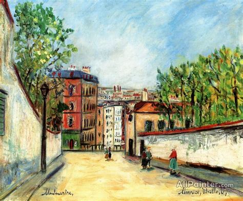 Maurice Utrillo Rue De Mont Cenis In Montmartre Oil Painting