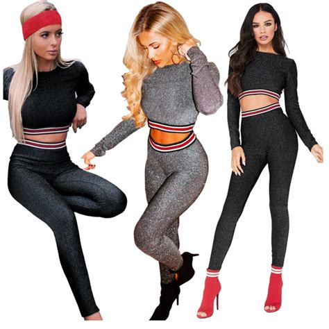 women two piece set female autumn sexy tracksuit top long legging pants ladies long sleeve