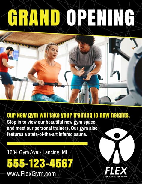 Fitness Gym Grand Opening Flyer Template Mycreativeshop