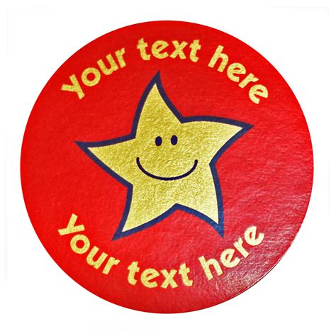 Metallic Gold Smiley Star On Red The Sticker Factory
