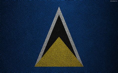 Flag Of Saint Lucia Leather Texture North America St Lucia Flag Flags Of The World Hd