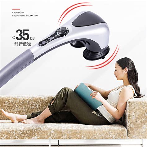 Electric Handheld Double Head Massager Infrared Heating Body Neck Back Massage Hammer