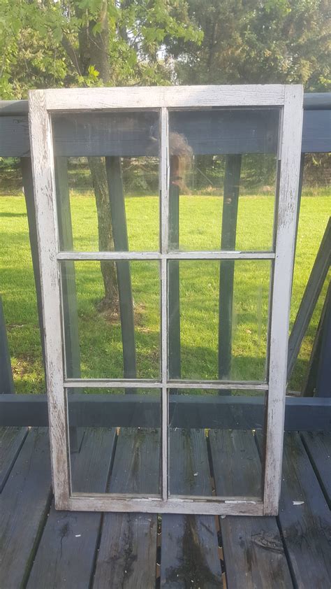 Vintage Wood Window Six 6 Pane Home Decor Farmhouse French Etsy