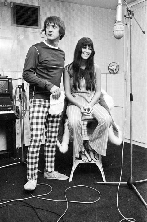Sonny And Cher In A Recording Studio In 1966 Cher And Sonny Cher
