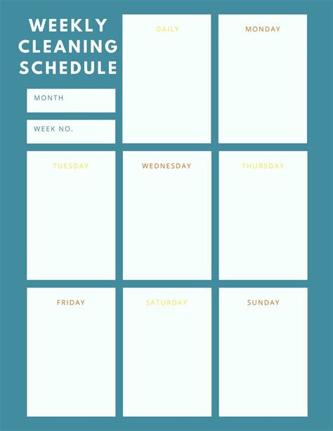 weekly home cleaning schedule digital download printable etsy weekly house cleaning household