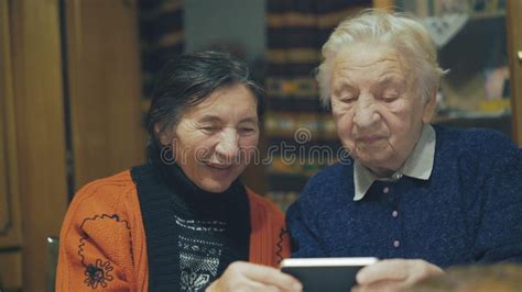 Two Very Old Women Speaking On The Web Chat K Stock Footage Video Of Retired Memories