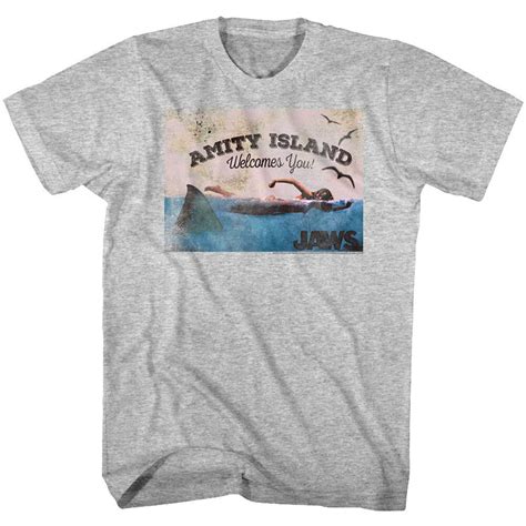 Jaws Amity Island Surf Shop T Shirt Mens Movie T Shirts Societees