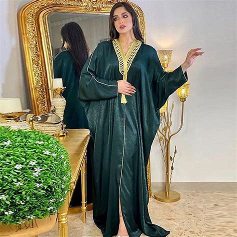 Arabe Dubaï Abayas Pour Femmes Marocain Caftan Robe De Soirée Eid Moubarak Islam Vêtements