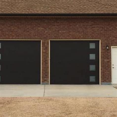 Black Modern Tech Garage Door With Side Glasses Garage Door Repair
