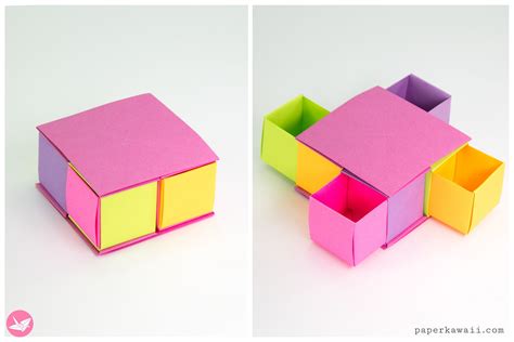 Origami Secret Drawer Box Tutorial Tetra Box Origami Box Tutorial