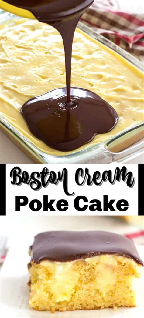 Moist, light, rich, and indulgent. Boston Cream Poke Cake Recipe - Amanda's Cookin' - Cake ...