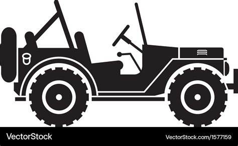 Jeep Silhouette Royalty Free Vector Image Vectorstock