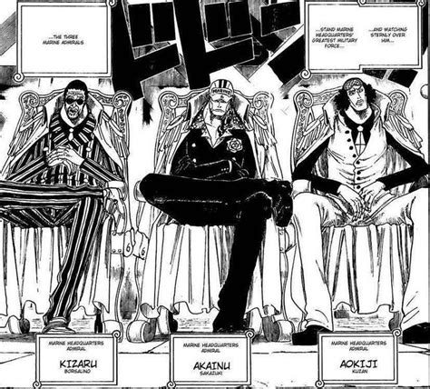 Los Tres Admirantes Akainu Aokiji Y Kizaru Otaku One Piece Manga