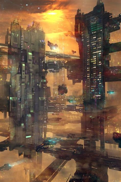 Pin By Steven Brown On ↀഋ ഉĦഉ Ƞꙗꙗ ᕣ Sci Fi City Sci Fi Concept Art