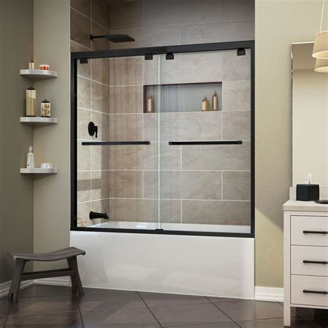 If you're considering upgrading your bathtub shower doors, make sure that you hire professionals to measure and install your doors. DreamLine Encore 60 in. x 58 in. Frameless Sliding Tub ...