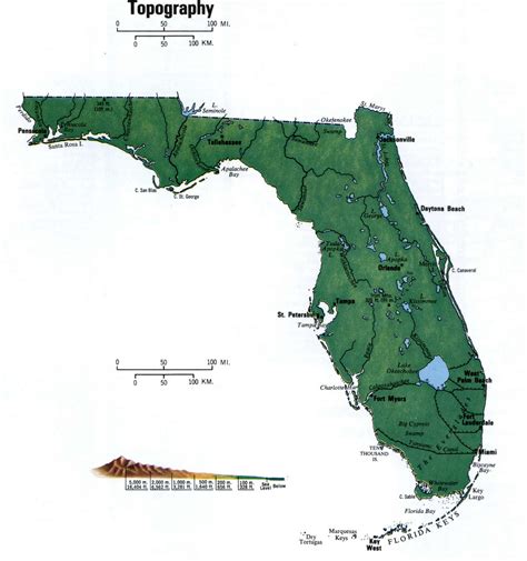 Florida Topographic Map Free Large Topographical Map Of Florida Topo