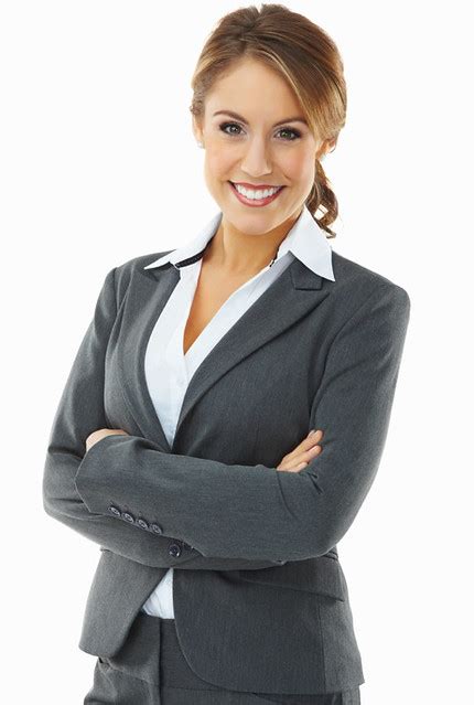 Smiling Confident Business Woman Isolated Against White Flickr