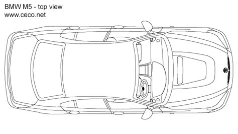 Autocad Drawing Bmw M5 Sedan Car 5 Series Top View Dwg