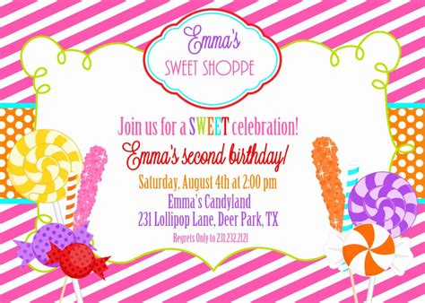 Candyland Invitation Free Template Beautiful 6 Best Of Within Blank