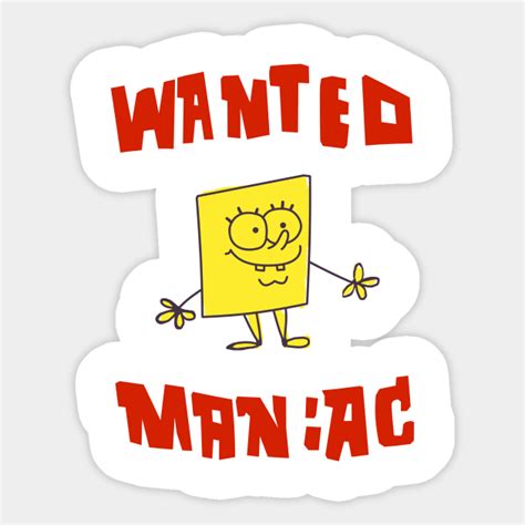 Spongebob Squarepants Classic Wanted Maniac Spongebob Autocollant