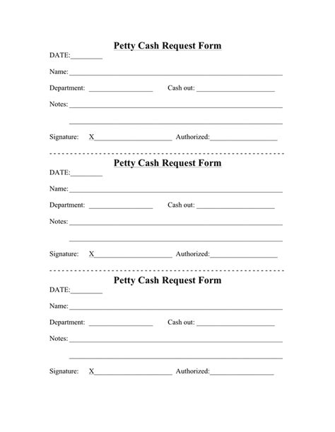 Petty Cash Request Form In Word And Pdf Formats