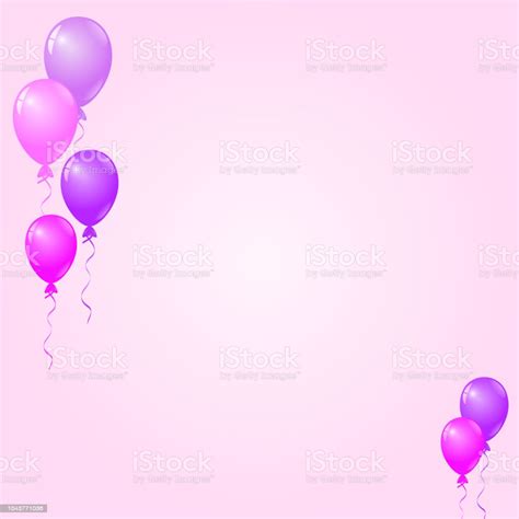 Birthday greeting card, happy birthday poster background shading, happy birthday frame illustration, text, rectangle png. Pink Purple Balloons On Pink Background Birthday Card ...