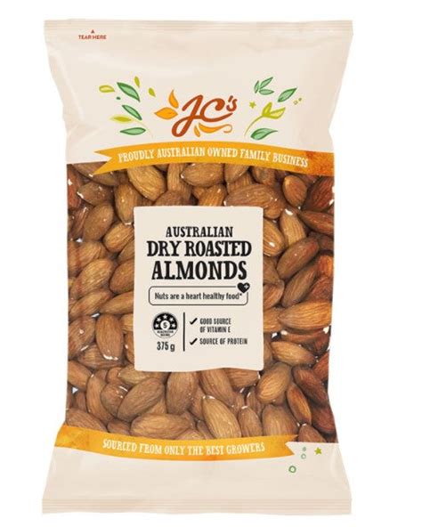 Jcs Quality Foods Australian Dry Roasted Almonds 375g