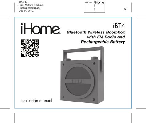 Sdi Technologies Ibt Portable Stereo Bluetooth Speaker With Fm Radio User Manual Ibt Ib