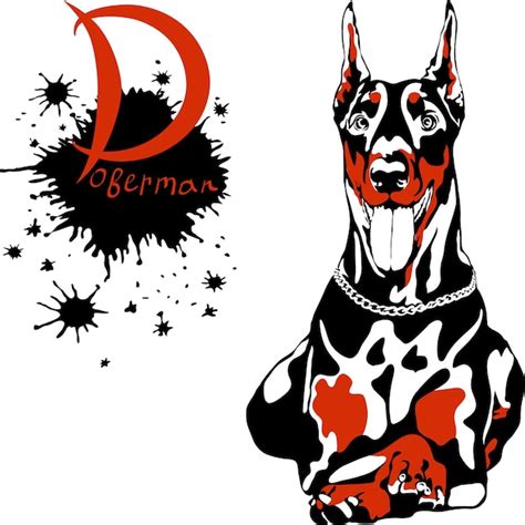 Premium Vector Vector Dog Doberman Pinscher Breed