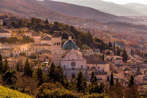 cathedral in umbria looking out across assisi stock image image of place religion 200297699