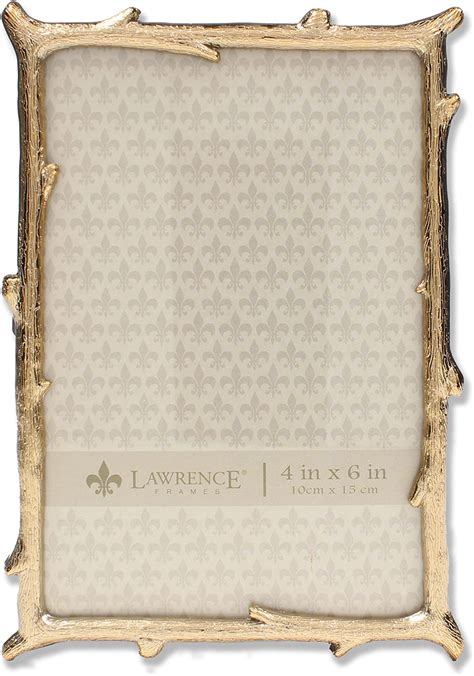 Amazonde Lawrence Frames 4x6 Gold Metal Picture Frame With Natural