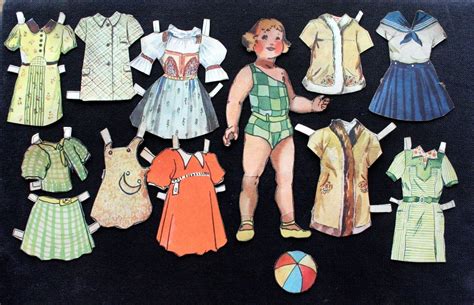 Vintage German Paper Doll With Paper Clothes 1930 40 Paper Clothes