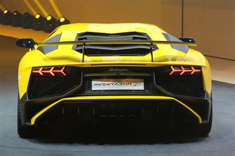 Yellow Lamborghini Aventador Lp 750 4 Superveloce Back View Photo