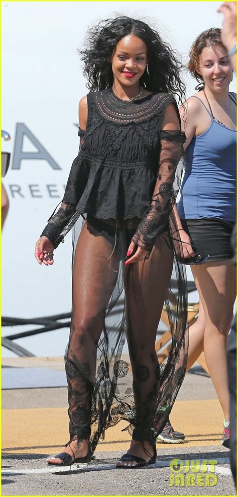 Rihannas Super Sexy Sheer Dress Puts Her Legs On Display Photo