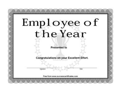 Create appreciation awards for your employees on their best performance with the help of our templates. Employee of The Year Achievement Award #2 | Certificate ...