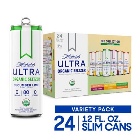 Michelob Ultra Organic Hard Seltzer Variety Pack Slim Cans 24 Pk 12