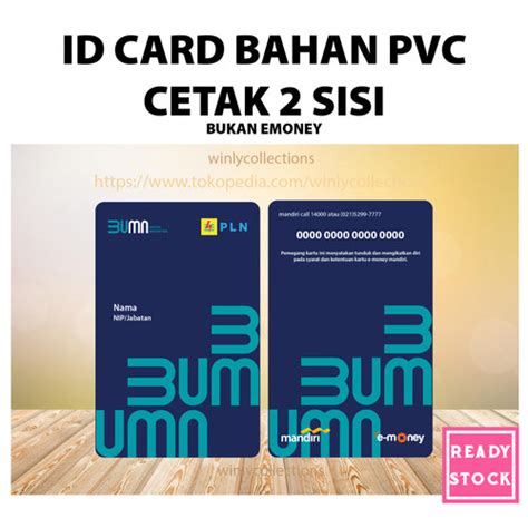 Jual Edisi Custom Kartu Id Card Pln Bumn Terbaru Bahan Pvc 2 Sisi