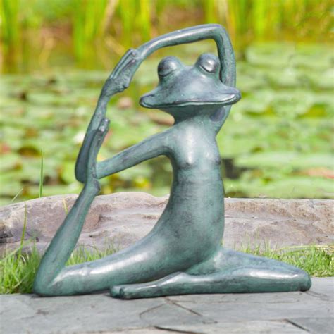 Ebros T Large Cast Aluminum Metal Whimsical Rustic Yoga Frog