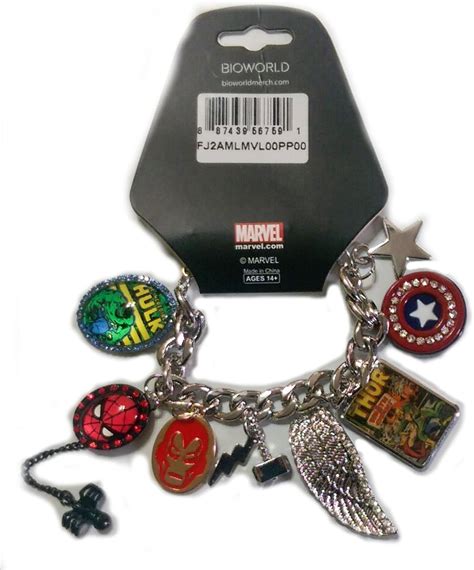 Marvel Comics Marvel Characters Silvertoneenamel Charm Bracelet
