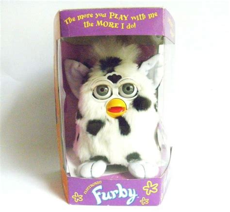 Furby 1998 Dalmatian Model 70 800 White And Black Spots Grey Eyes Boxed